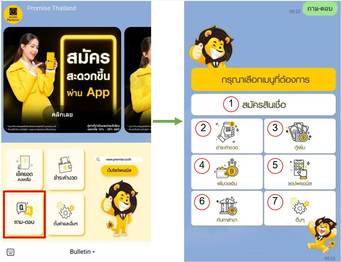 เชื่อมแอปพรอมิสผ่าน LINE